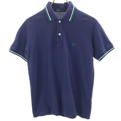 FRED PERRY フレッドペリー 半袖 ポロシャツ M ネイビー 鹿の子