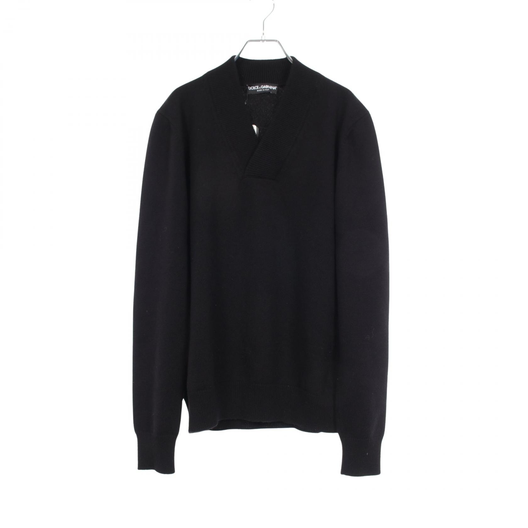 Dolce & Gabbana ダークグレー Vネック 半袖ニット Dolce & Gabbana