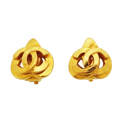 【6jdb0055】シャネル イヤリング ヴィンテージ ココマーク GPメッキ ゴールド【中古】レディース