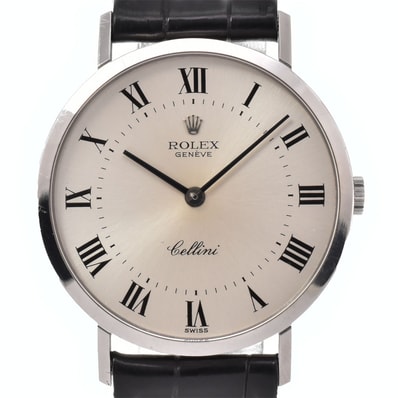 ロレックス ROLEX 4112 ヴィンテージ チェリーニ K18WG/レザー Cal.1601 手巻き メンズ 美品 Y#146261