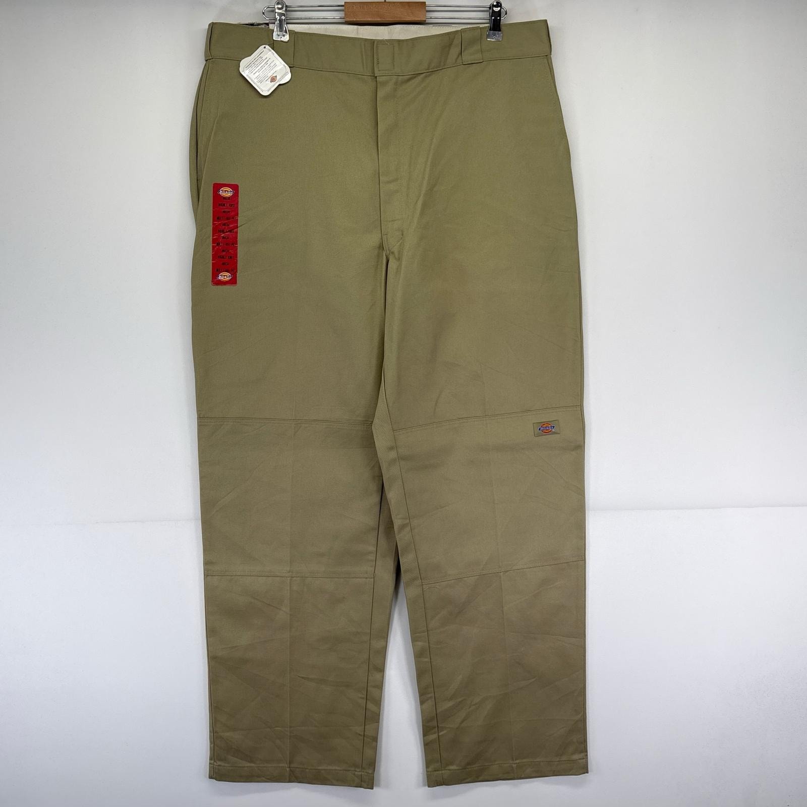 古着 美品 ディッキーズ Dickies パンツ デッドストック タグ付き 大きいサイズダブルニー サイドポケット W40 L34 ベージュ系 メンズ