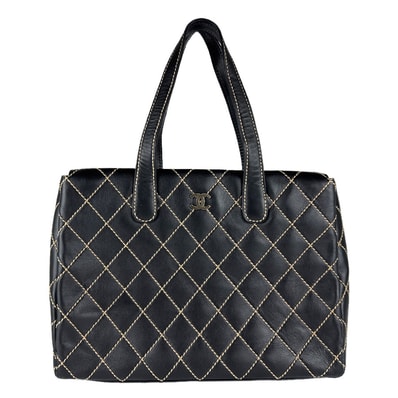 シャネル CHANEL ハンドバッグ ワイルドステッチ レザー ブラック レディース【中古】 z8998