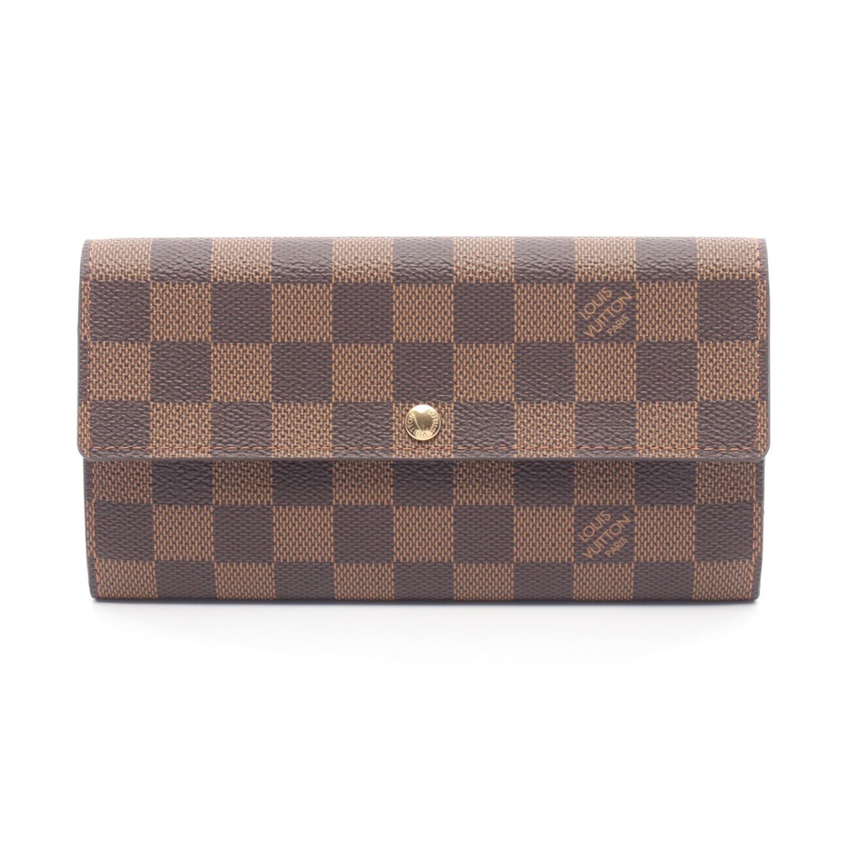 ルイ・ヴィトン LOUIS VUITTON ポルトフォイユ サラ 二つ折り長財布 財布 レザー PVC ダミエ エベヌ レディース ブラウン系 N61734 【中古】
