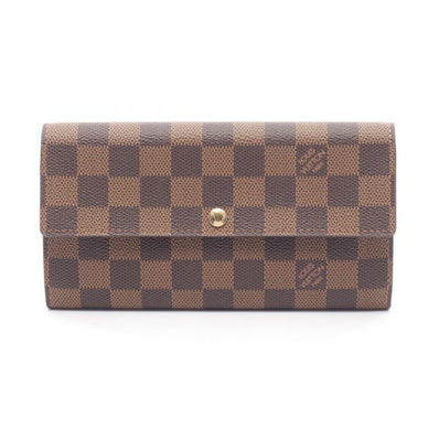 ルイ・ヴィトン LOUIS VUITTON ポルトフォイユ サラ 二つ折り長財布 財布 レザー PVC ダミエ エベヌ レディース ブラウン系 N61734 【中古】