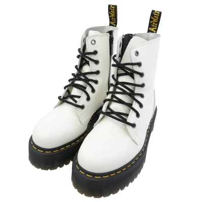 Dr.Martens ドクターマーチン ブーツ GT11X JADON 3 ジェイドン 8ホール レザー レースアップ ブーツ ホワイト系 ブラック系 イエロー系 UK5【美品】【中古】