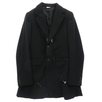 COMME des GARCONS HOMME PLUS コムデギャルソンオムプリュス 23SS PK-J050 ANOTHER KIND OF PUNK期 Tailored Jacket フロント二重 レイヤードデザイン 裾切りっぱなし加工【中古】