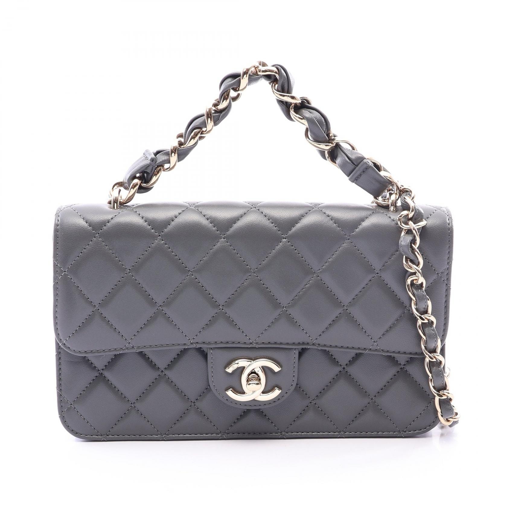 シャネル CHANEL マトラッセ フラップ 2WAY ショルダーバッグ バッグ ラムスキン(羊革) レディース グレー系 AS5671 【中古】