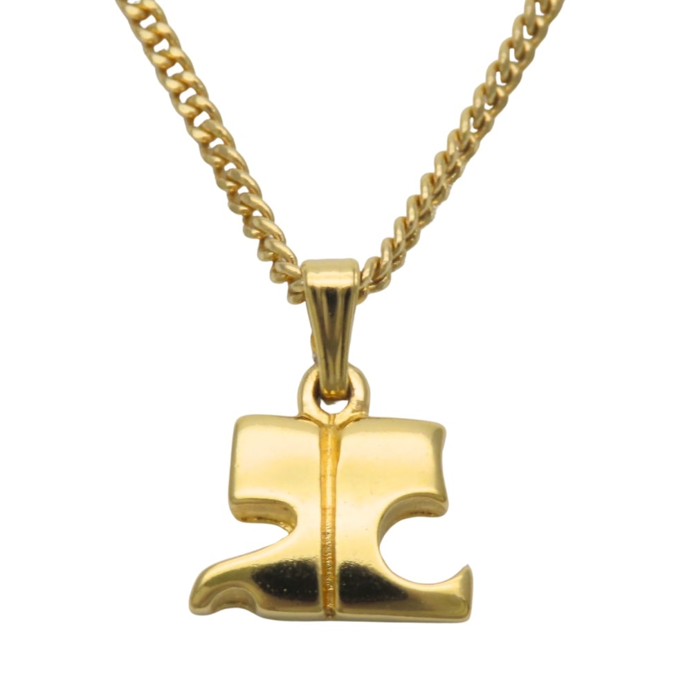【中古】 クレージュ ネックレス メタル ゴールド ロゴ GP アクセサリー レディース 女性 courreges