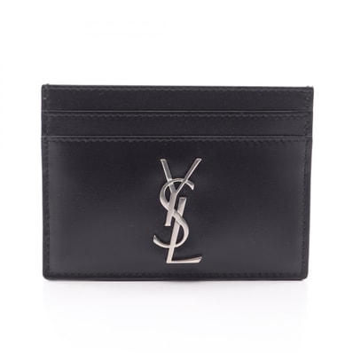 サンローランパリ SAINT LAURENT PARIS カサンドラ カードホルダー カードケース アクセサリー レザー メンズ ブラック系 4856310SX0E1000 【新品】