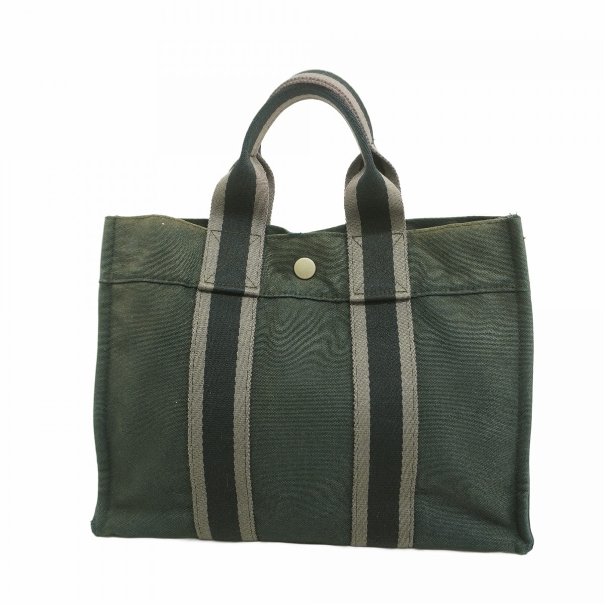 ★SALE【6dd5249】エルメス トートバッグ フールトゥPM キャンバス ブラック シルバー金具【中古】メンズ レディース ユニセックス