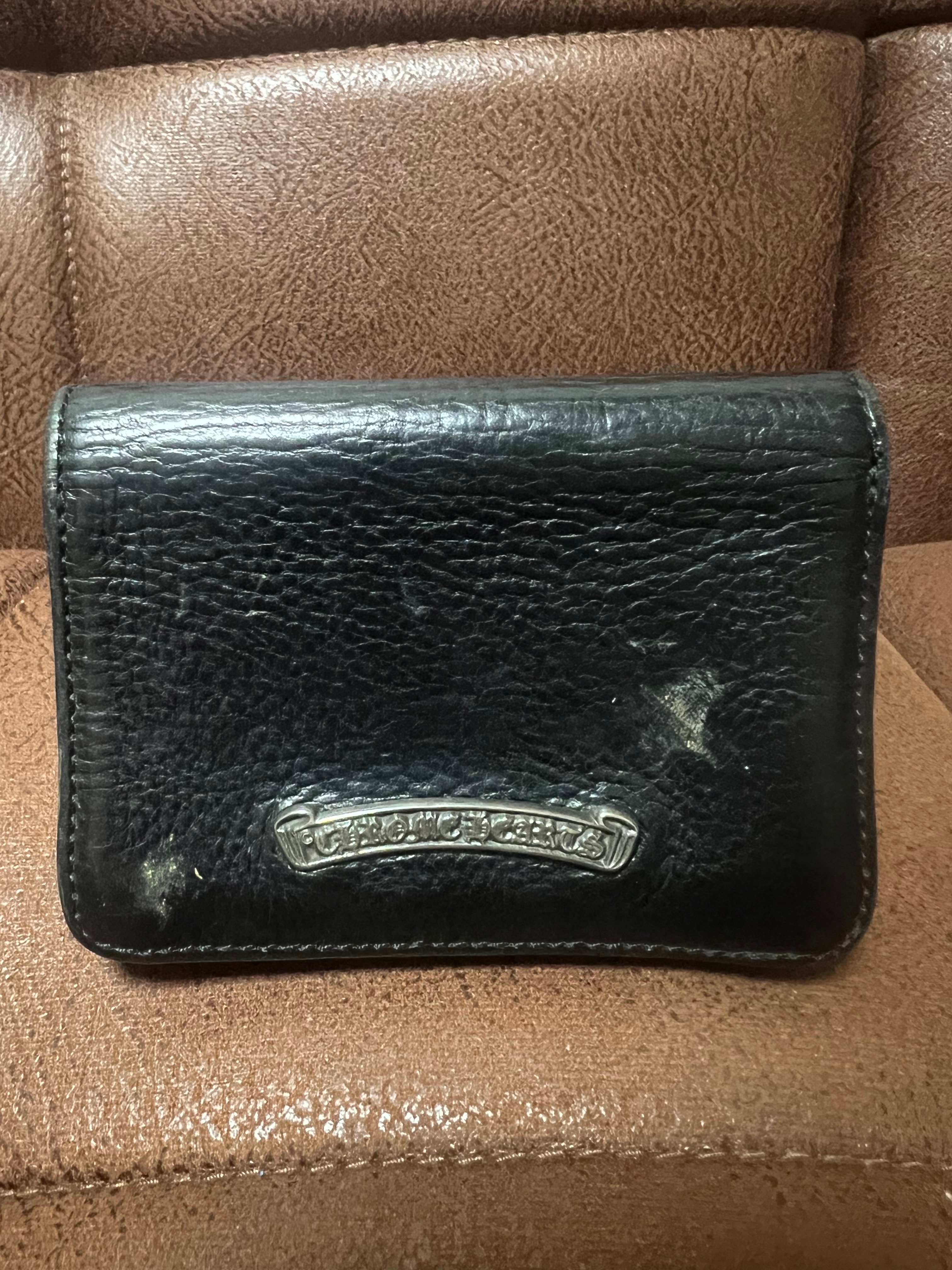 Chrome Hearts Arch Logo Plate 3-Pocket Leather Card Case "Black"