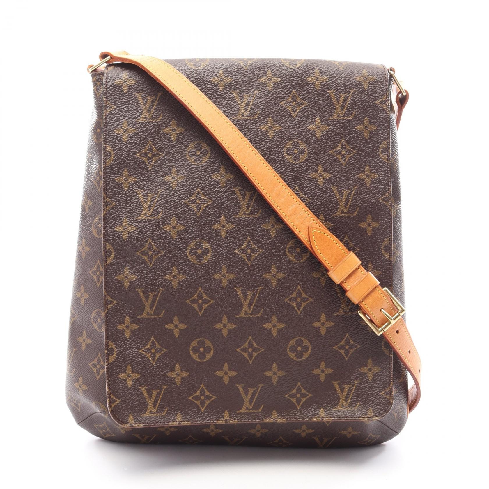 ルイ・ヴィトン LOUIS VUITTON ミュゼット ショルダーバッグ バッグ PVCコーティングキャンバス レザー モノグラム レディース ブラウン系 M51256 【中古】
