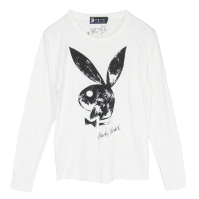 HYSTERIC GLAMOUR ヒステリックグラマー 0443CL05 PLAYBOY プレイボーイ ANDY WARHOL アンディ ウォーホル Tシャツ 長袖 カットソー ホワイト系 S【中古】