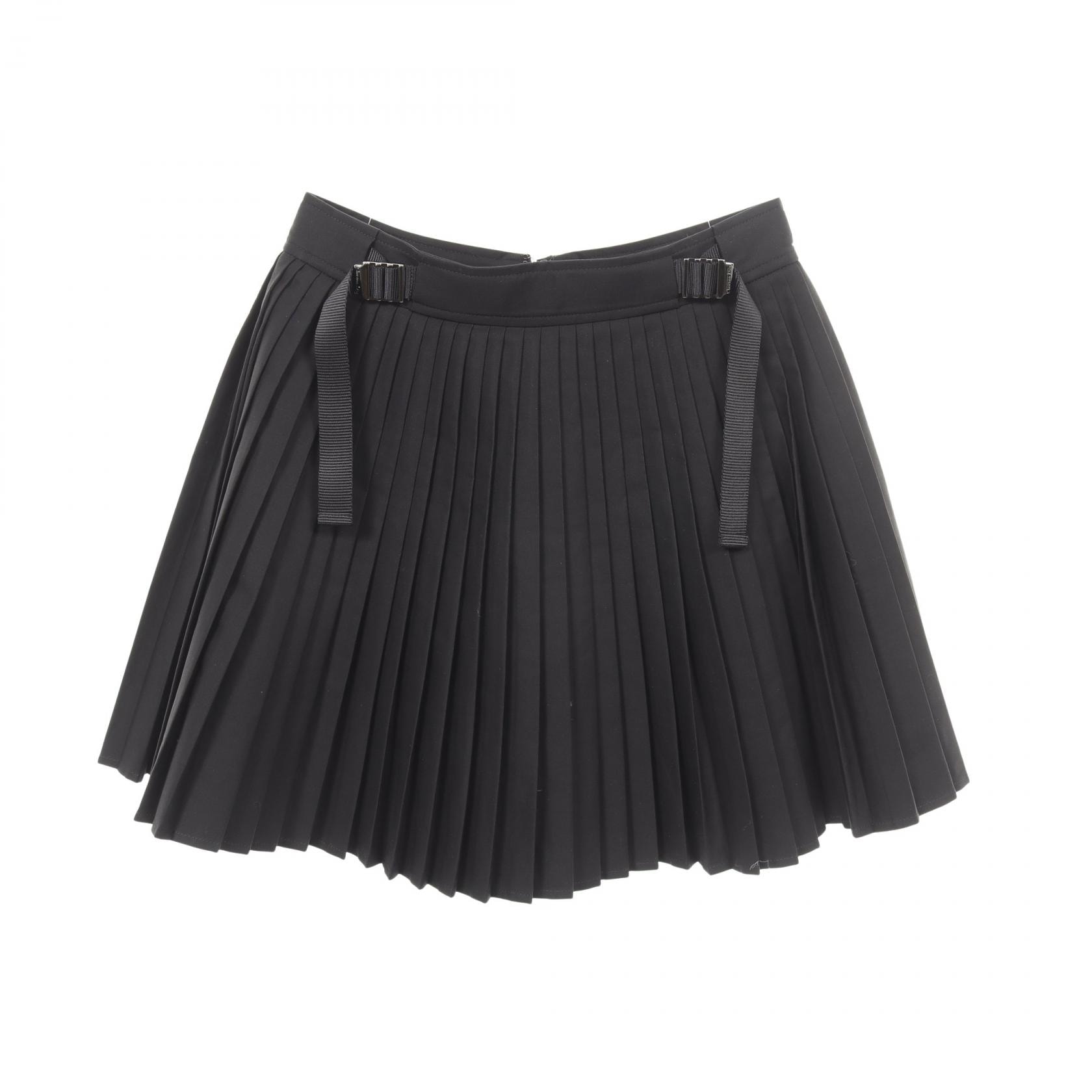 ディオール Dior ミニ プリーツ スカート 衣料品 ボトムス コットン レディース ブラック系 【中古】