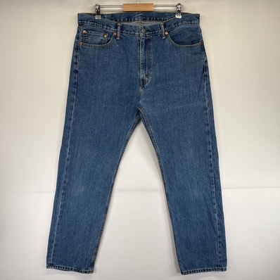 古着 リーバイス Levi's デニムパンツ 505 ストレート ジーパン ジーンズ 色落ち 長ズボン 5ポケット w38 L34 ブルー メンズ