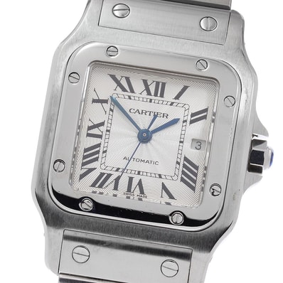 カルティエ サントスガルベLM デイト W20055D6 メンズ 【中古】