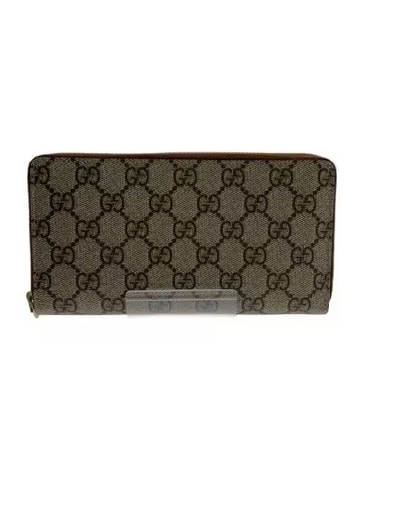 GUCCI GG Supreme Round Fastener Wallet "Beige/Black"