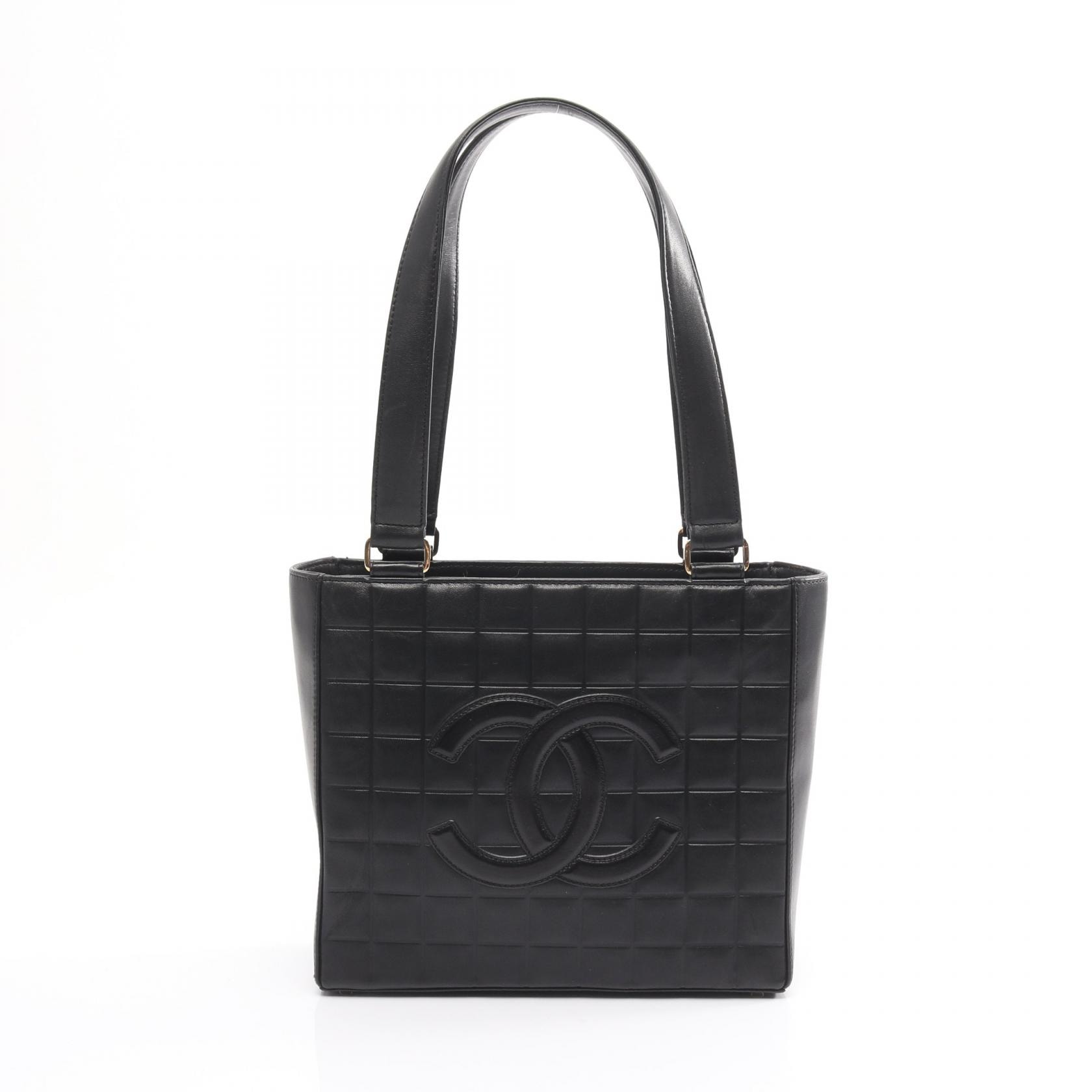 シャネル CHANEL チョコバー トートバッグ バッグ ラムスキン(羊革) レディース ブラック系 【中古】
