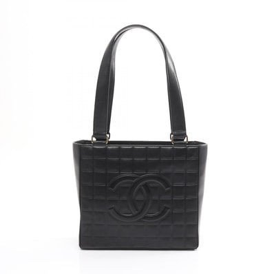 シャネル CHANEL チョコバー トートバッグ バッグ ラムスキン(羊革) レディース ブラック系 【中古】