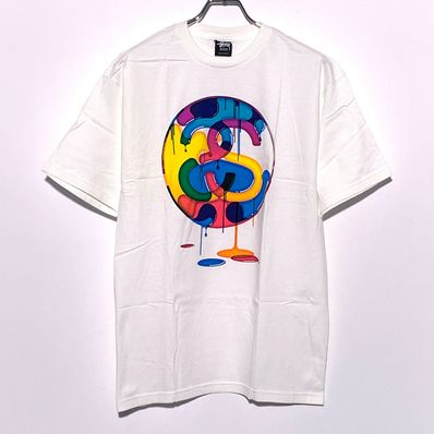 ペイント SS リンクプリント 半袖Tシャツ ホワイト