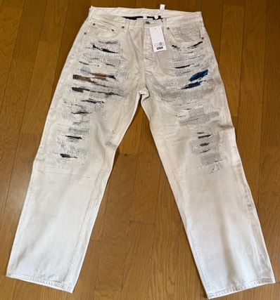 Supreme x MM6 Maison Margiela Distressed Loose Fit Selvedge Jean "White"
