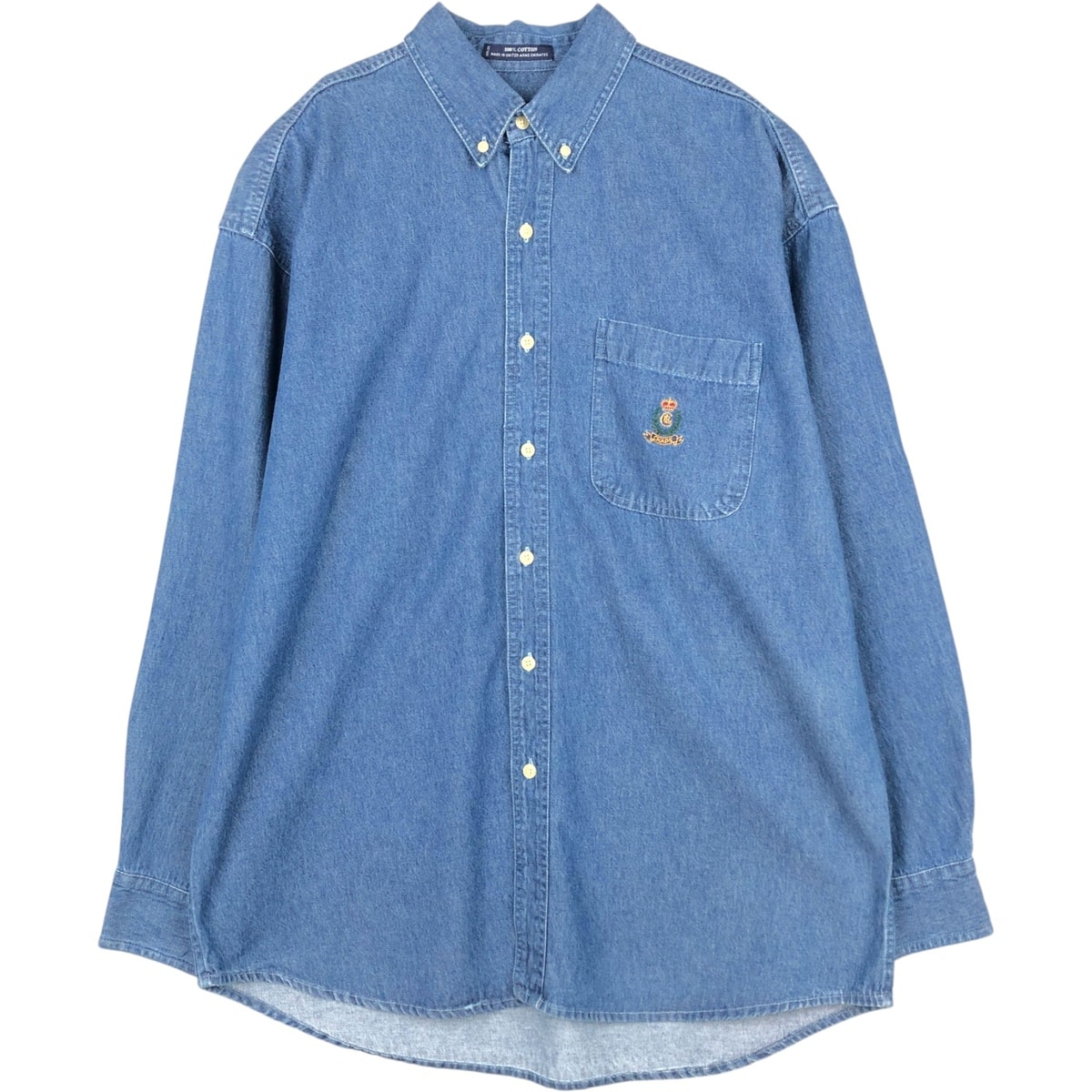 古着 ラルフローレン Ralph Lauren CHAPS チャップス 長袖 ボタンダウンデニムシャツ メンズL相当/eaa676400
