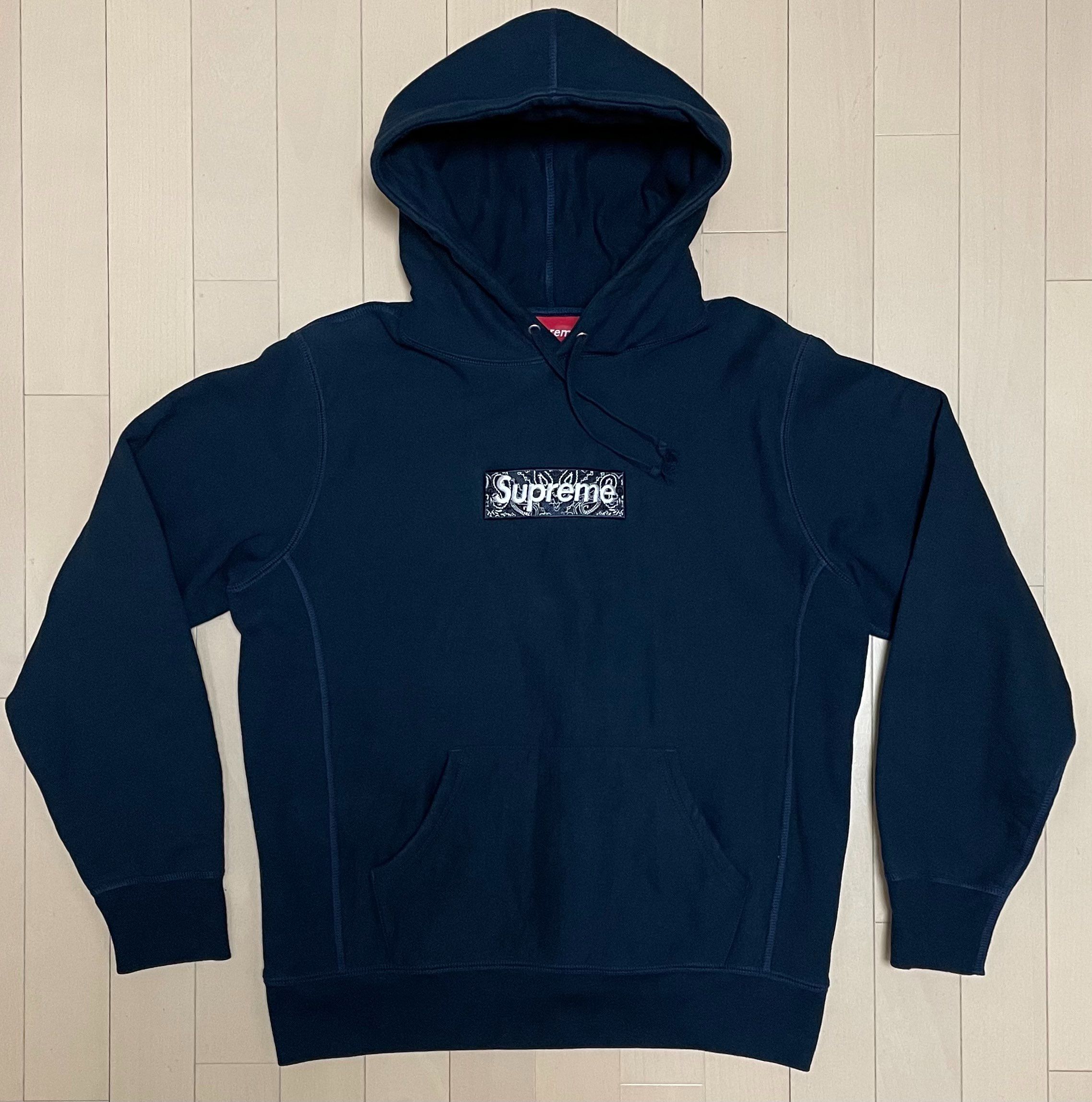 Supreme Bandana Box Logo Hooded Sweatshirt "Navy"