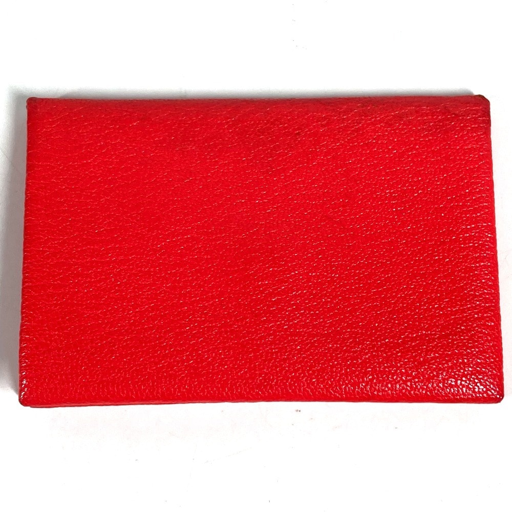 エルメス HERMES カルヴィ ヴェルソ バイカラー コインケース 小銭入れ 財布 小物 二つ折り 名刺入れ パスケース カードケース シェーブル Y刻 レッド