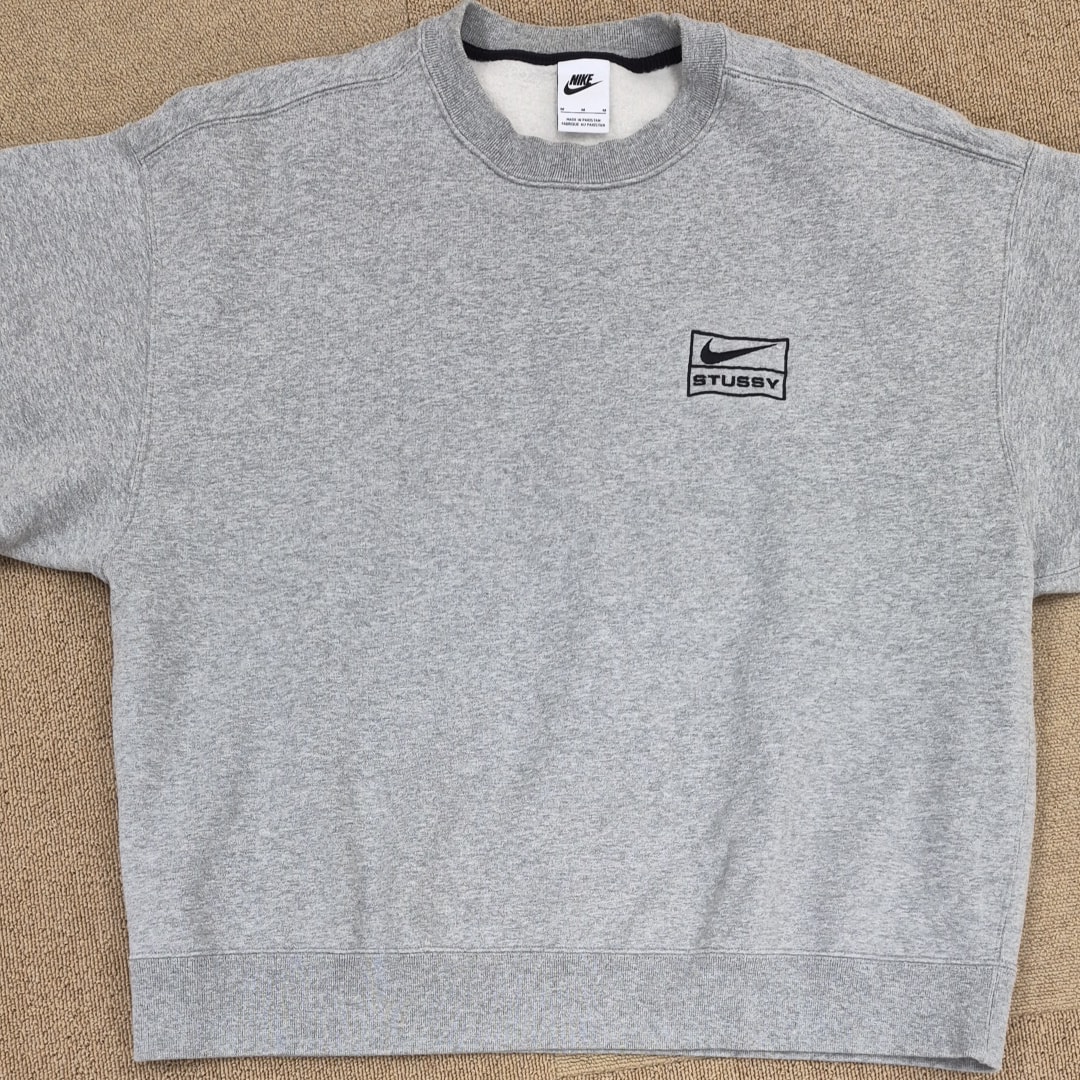 Stussy x Nike Fleece Crew (US Size) "Grey" DO9337-063