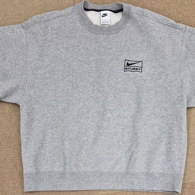 Stussy x Nike Fleece Crew (US Size) "Grey" DO9337-063