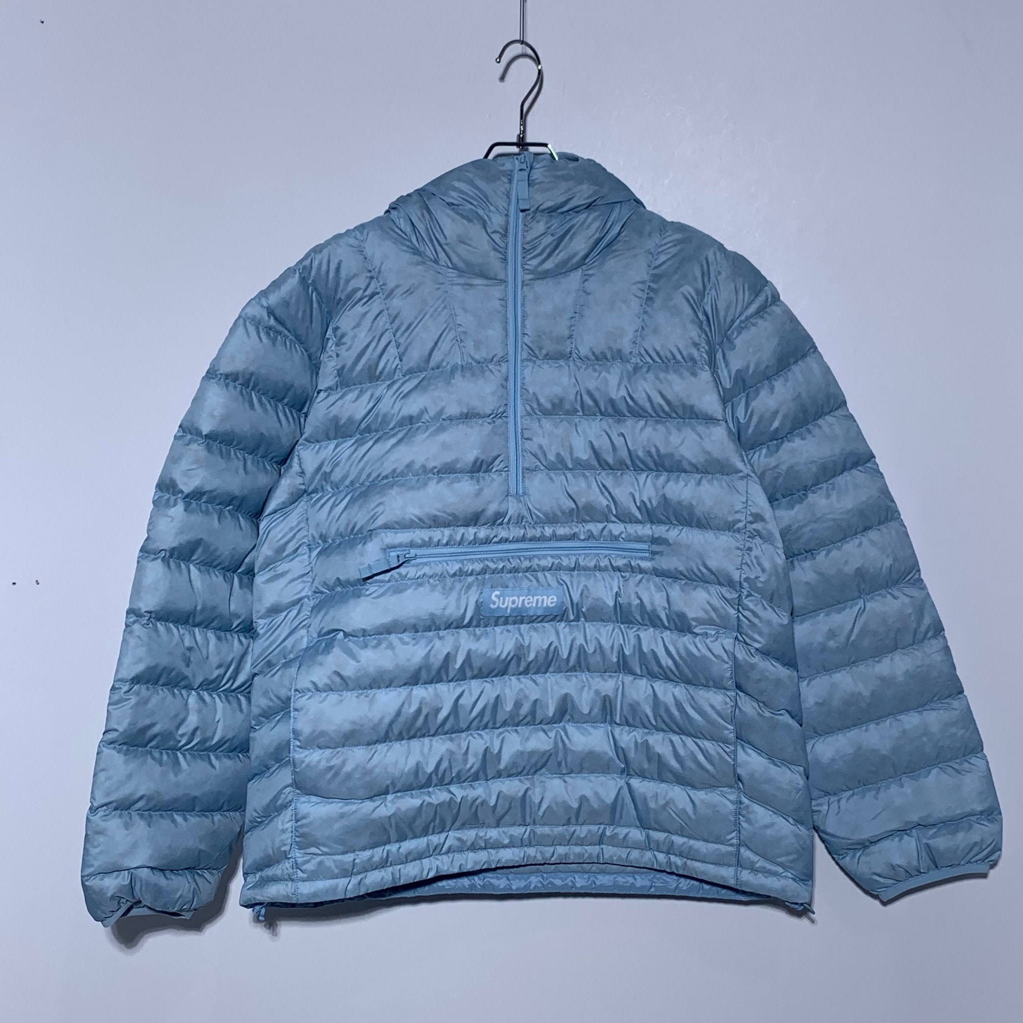 Supreme Micro Down Half Zip Hooded Pullover "Light Blue"