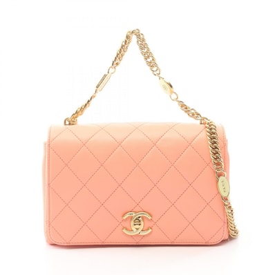 シャネル CHANEL マトラッセ 2WAY ショルダーバッグ バッグ ラムスキン(羊革) レディース オレンジ系 【中古】