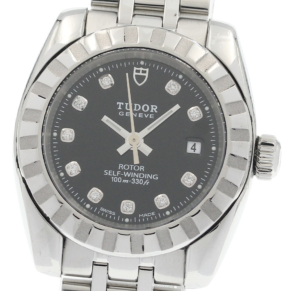 チュードル クラシックデイト 10Pダイヤ 22010 レディース 【中古】