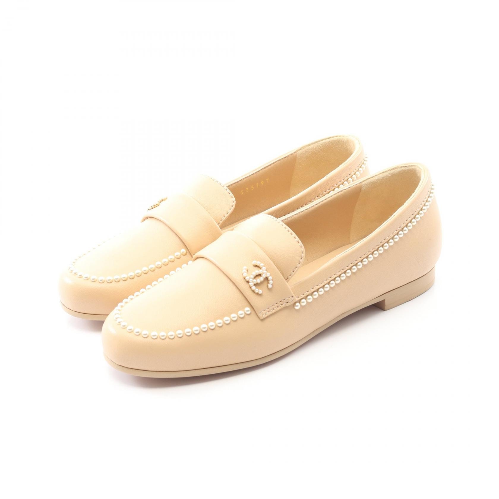 シャネル CHANEL ココマーク 靴 レザー レディース ベージュ系 【中古】