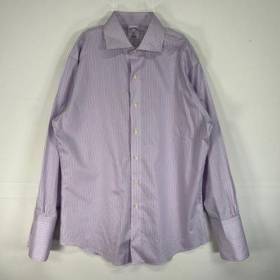 古着 ブルックスブラザーズ Brooks Brothers 長袖シャツ 346 SLIM FIT カフス M ブルー系 ストライプ メンズ