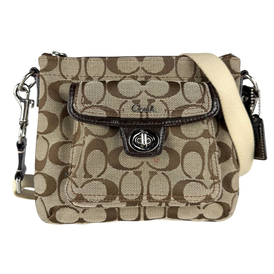 コーチ COACH ショルダーバッグ シグネチャー キャンバス ブラウン レディース【中古】 z9080