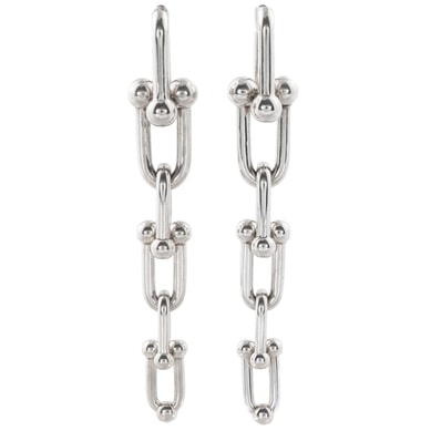 Tiffany & Co. HardWear Graduated Link Earrings "Silver"