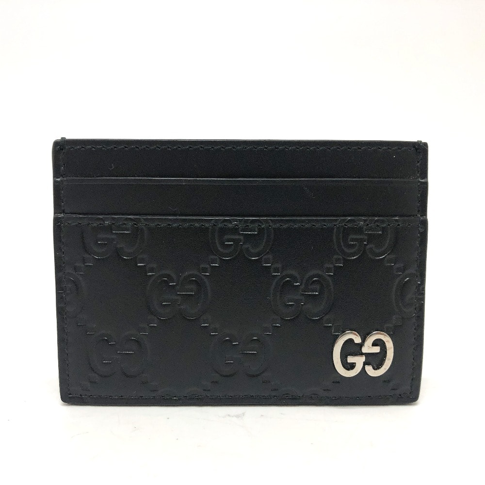 グッチ GUCCI 473927 シマ カードケース レザー ブラック
