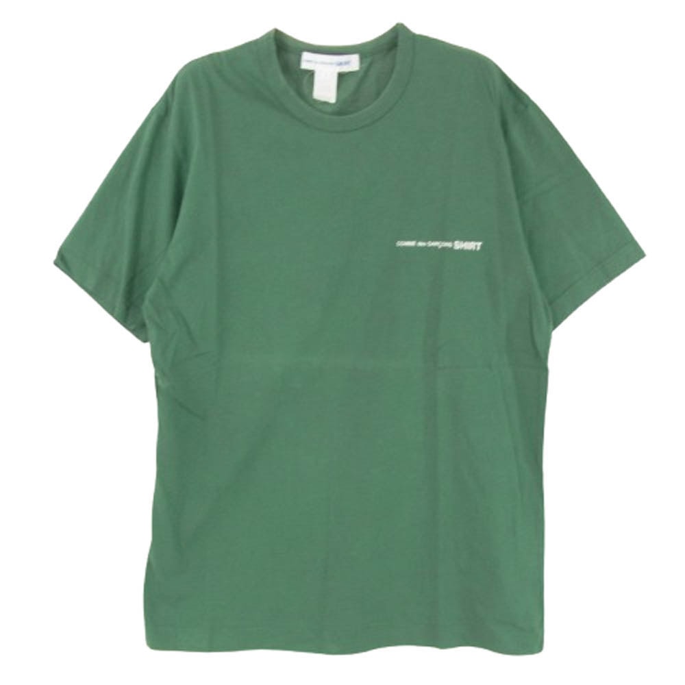 COMME des GARCONS コムデギャルソン Tシャツ 20SS S28121 SHIRT シャツ 胸ロゴプリント クルーネック 半袖 Tシャツ グリーン系 L【中古】