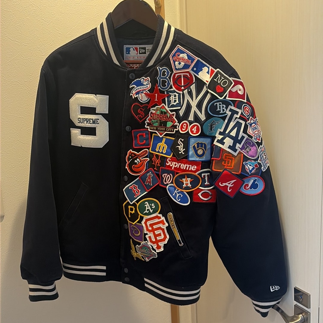 Supreme x New Era x MLB Varsity Jacket "Navy"