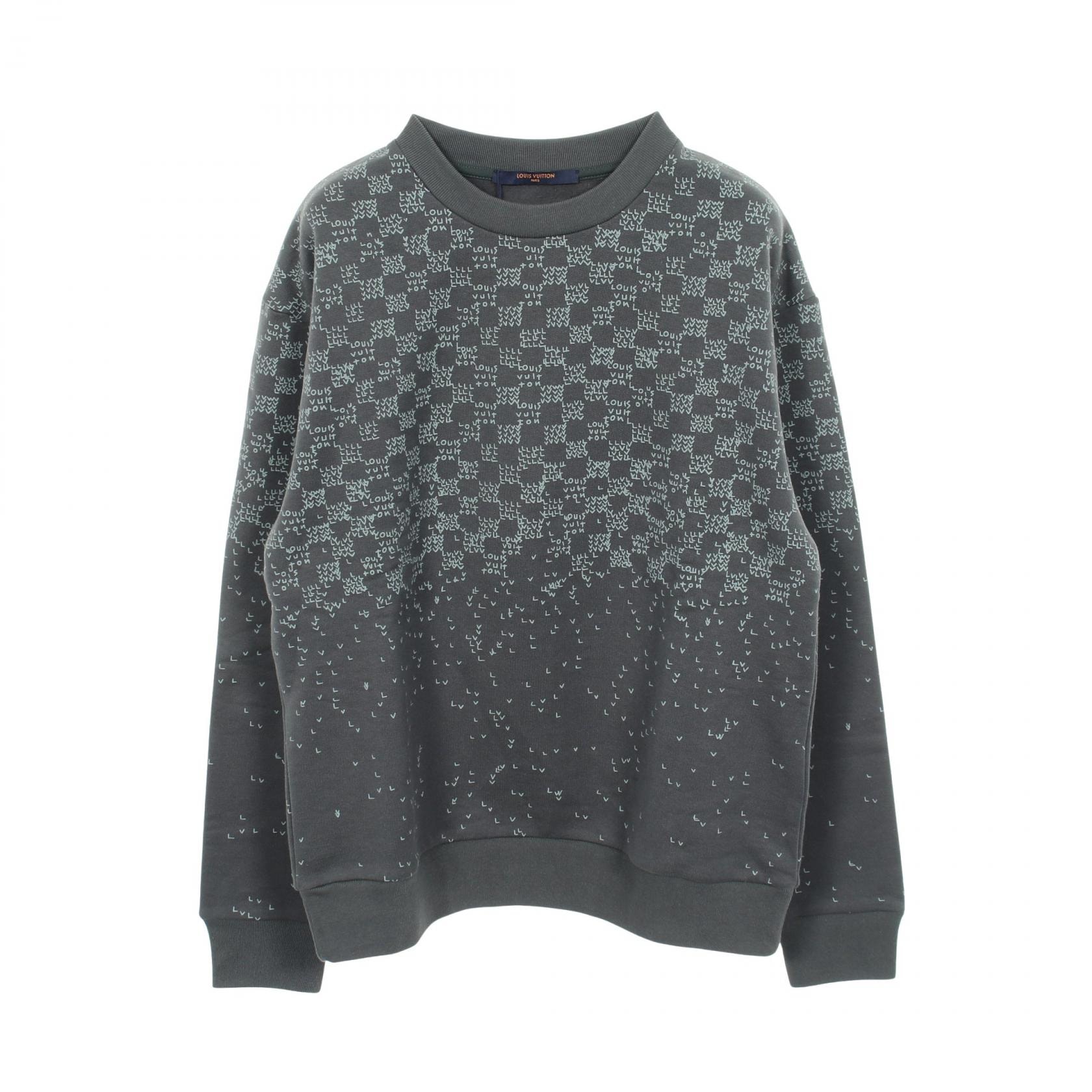 ルイ・ヴィトン LOUIS VUITTON ダミエスプレッドプリンテッド スウェット 衣料品 トップス コットン グレー メンズ グレー系 【中古】