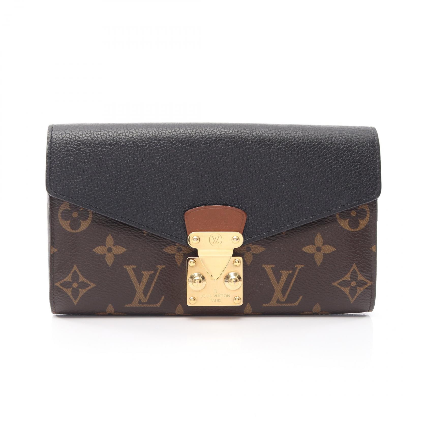 ルイ・ヴィトン LOUIS VUITTON ポルトフォイユ パラス モノグラム ノワール 二つ折り長財布 財布 レザー PVC レディース ブラウン系 / ブラック系 M58415 【中古】