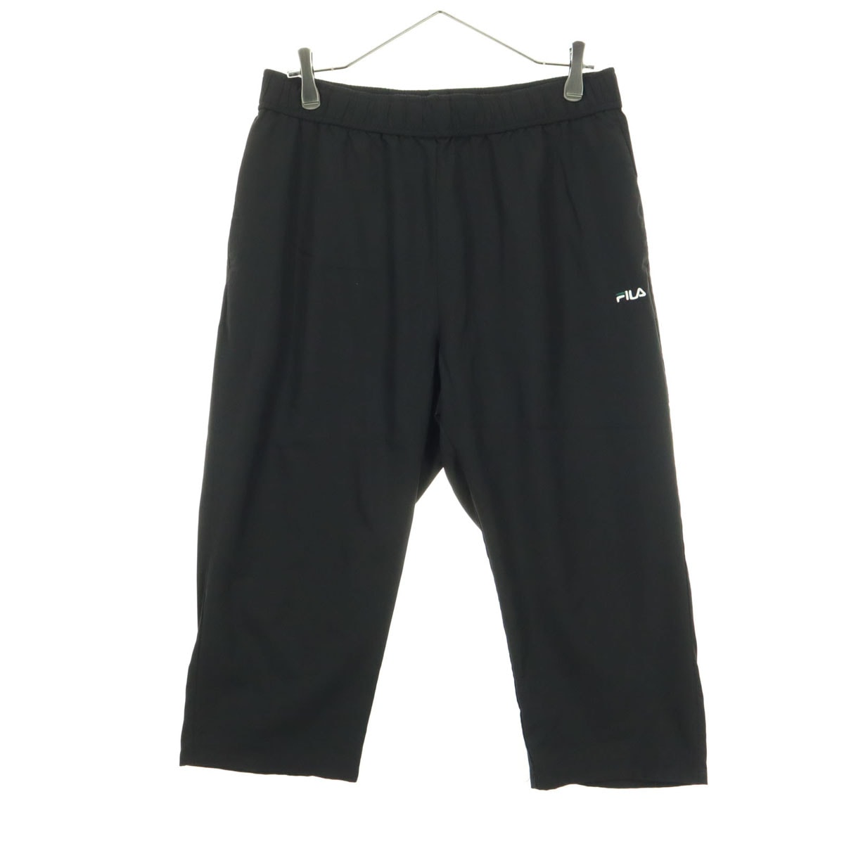 美品 FILA フィラ クロップド丈 ナイロンパンツ L ブラック