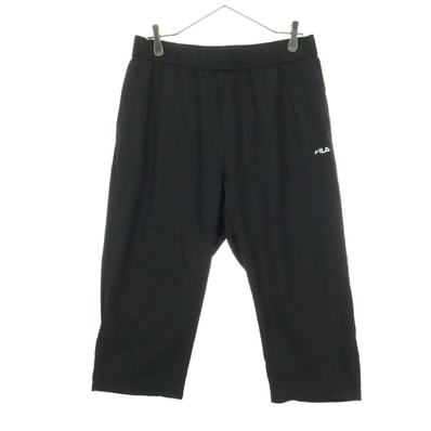 美品 FILA フィラ クロップド丈 ナイロンパンツ L ブラック