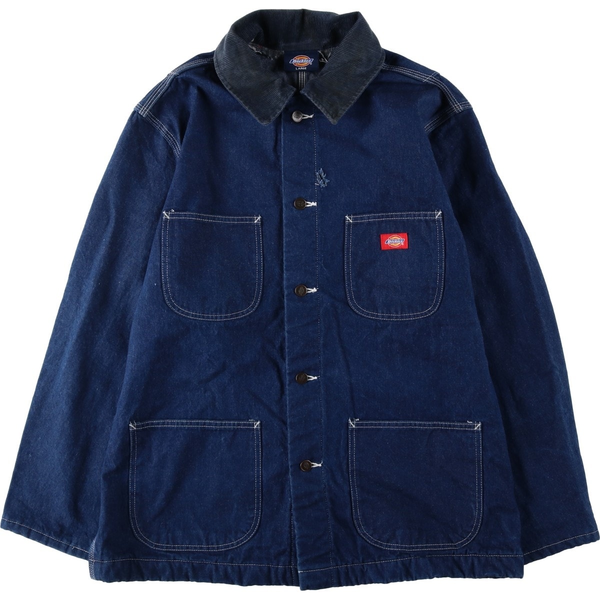 古着 濃紺 ディッキーズ Dickies デニムカバーオール メンズL相当/eaa654723