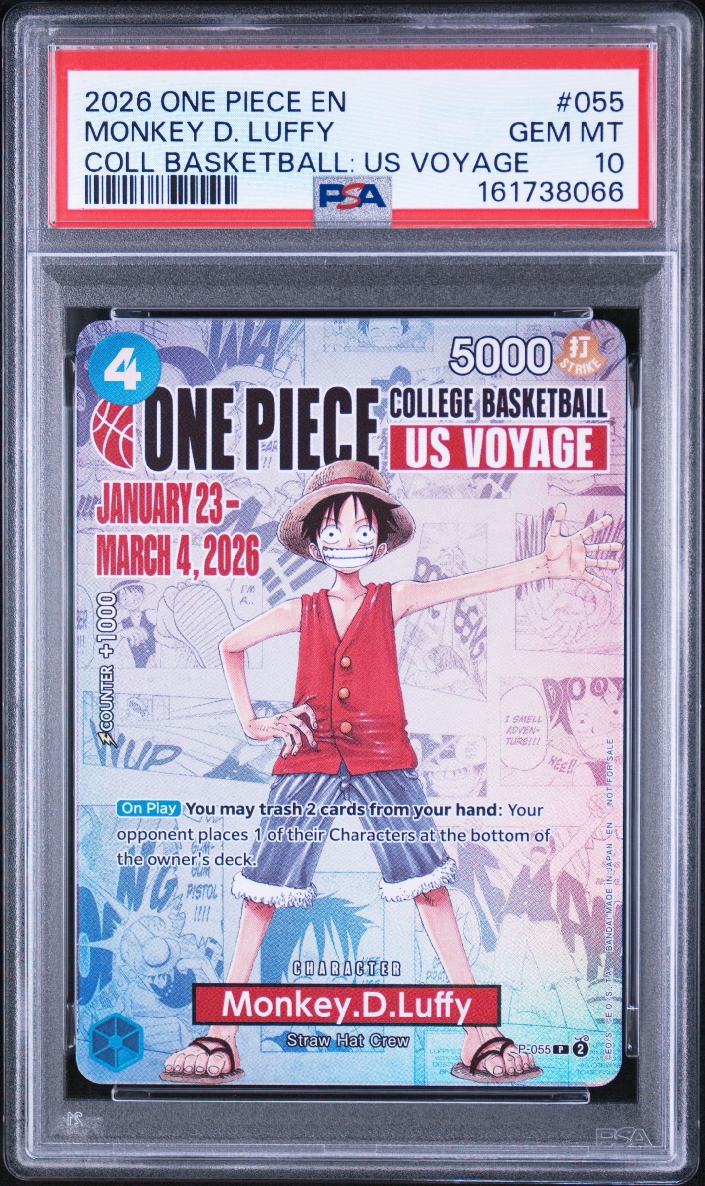 PSA10】モンキー・D・ルフィ：P (開封済) [P-055]【英語版