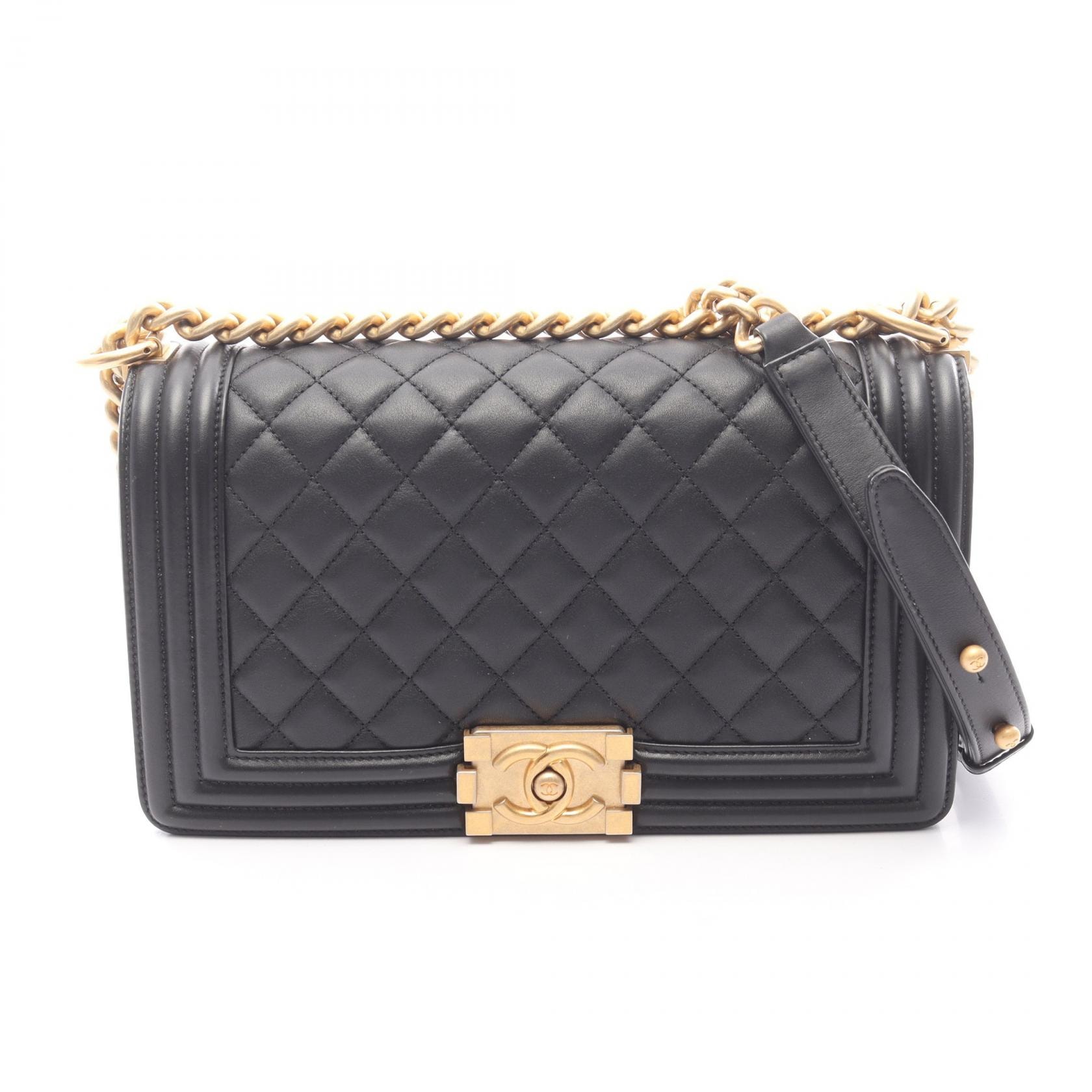 シャネル CHANEL ボーイシャネル ショルダーバッグ バッグ ラムスキン(羊革) レディース ブラック系 A67086 【中古】
