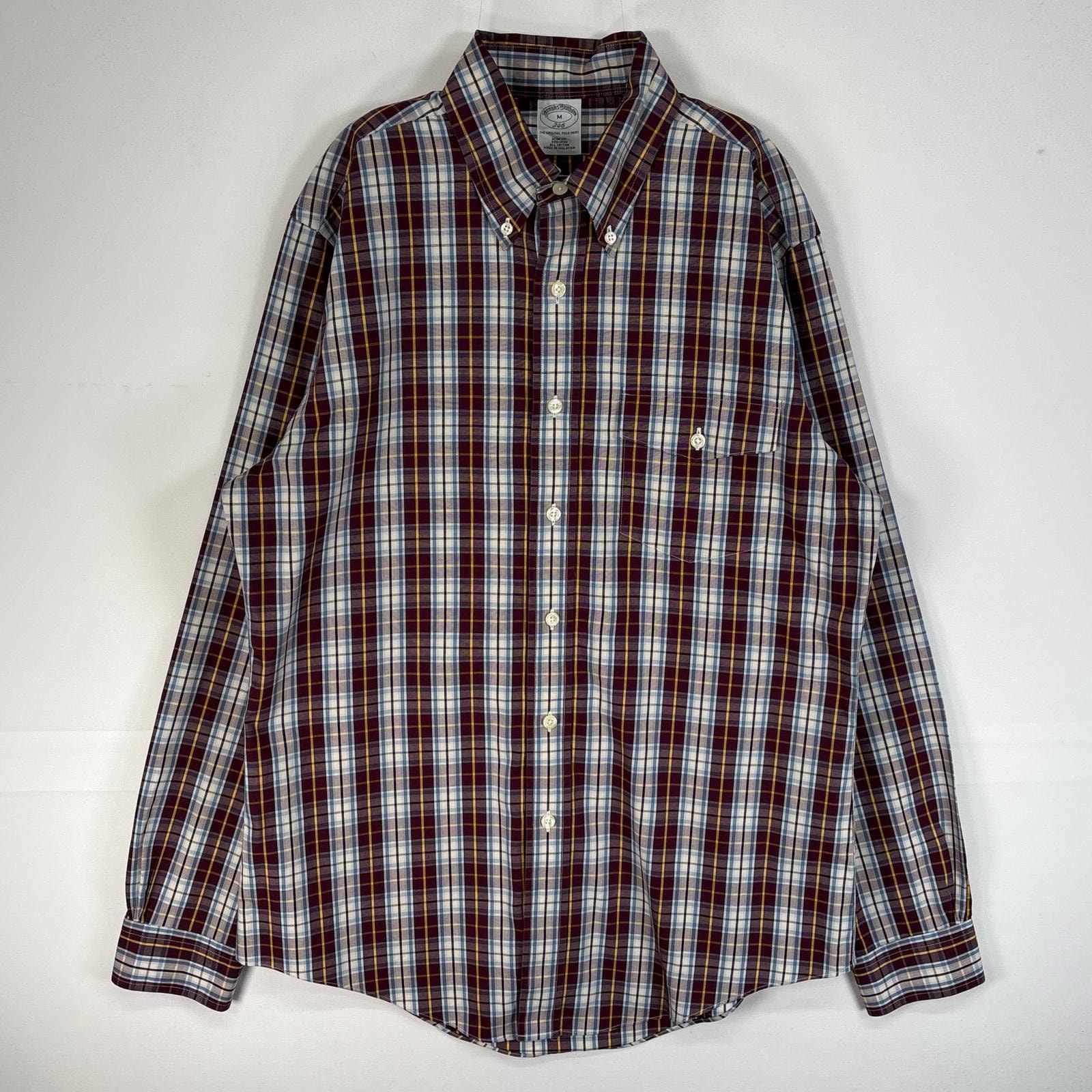 古着 ブルックスブラザーズ Brooks Brothers 長袖シャツ フラップポケ チェック 346 SLIM FIT M  レッド系 マルチカラー メンズ