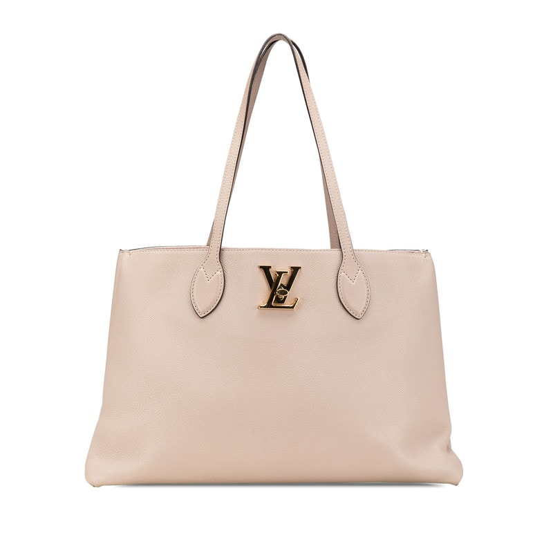 ルイ ヴィトン ロックミー ショッパー ショルダーバッグ トートバッグ M57346 グレージュ ベージュ レザー レディース LOUIS VUITTON 中古