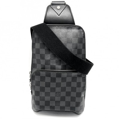LOUIS VUITTON ルイヴィトン ボディバッグ アヴェニュー スリングバッグ クロスボディバッグ 肩掛け 斜め掛け N41719 ダミエグラフィットキャンバス ブラック 黒 シルバー金具 メンズ【中古品】